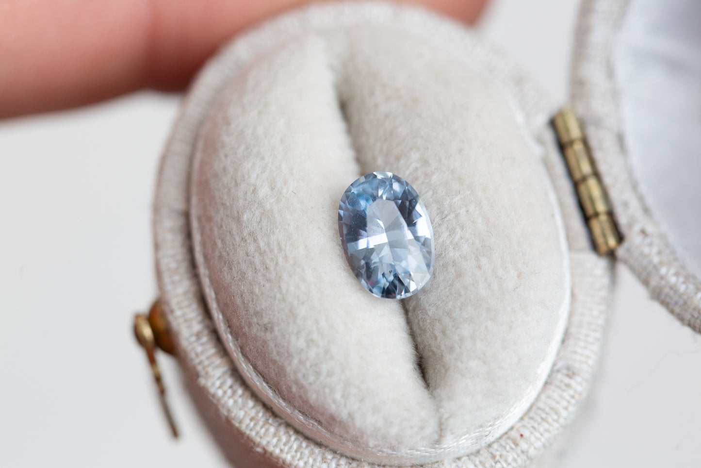 Large Aqua Blue Sapphire 3 Stone Ring Rose Gold Cushion Engagement Ring |  La More Design